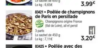 Thiriet Poèlèe De Champignons De Paris En Persillade offre