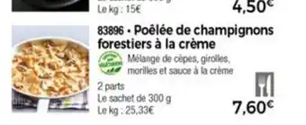 Thiriet Poèlèe De Champignons Forestiers a La Crème offre