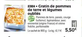Thiriet Gratin De Pommes De Terre Et Lègumes Oubliès offre