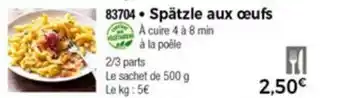 Spatzle Aux Oeufs