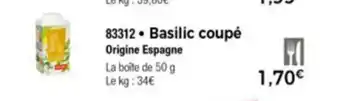 Thiriet Basilic Coupè offre