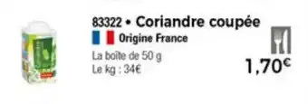 Coriandre Coupèe