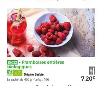 Thiriet Framboises Entières Biologiques offre