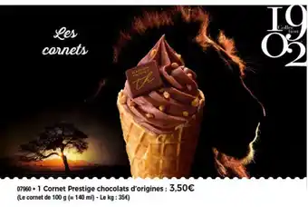 1 Cornet Prestige Chocolats D'origines