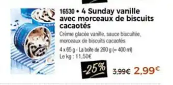 4 Sunday Vanille Avec Morceaux De Biscuits Cacaotè