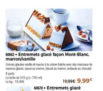 Thiriet Entremets Glacè Facon Mont-Blanc Marron/Vanille offre