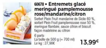 Thiriet Entremets Glacè Meringuè Pamplemousse Rose/Mandarine/Citron offre