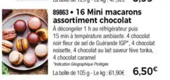 16 Mini Macarons Assortiment Chocolat