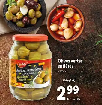Lidl Olives vertes entières offre