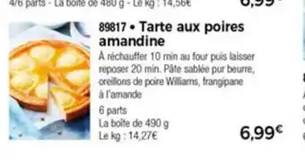 Tarte Aux Poires Amandine
