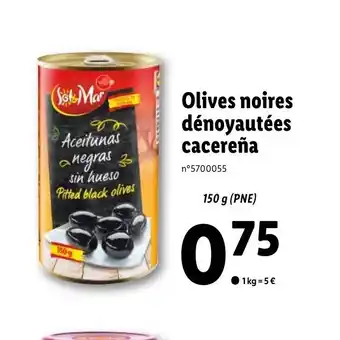 Lidl Olives noires dénoyautées cacereña offre