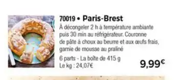 Thiriet Paris-Brest offre