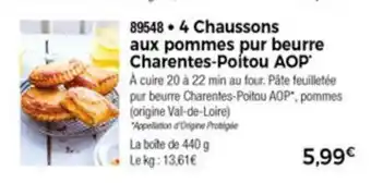 Thiriet 4 Chaussons Aux Pommes Pur Beuure Charentes-Poitou AOP offre