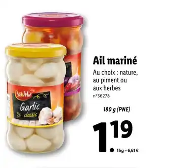 Lidl Ail mariné offre