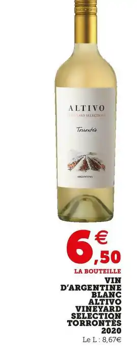 Altivo vineyard vin d’argentine blanc selection torrontès