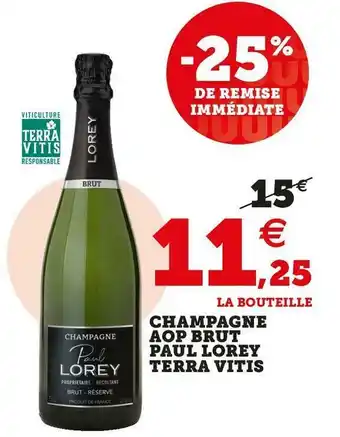 U Express Paul lorey champagne aop brut terra vitis offre