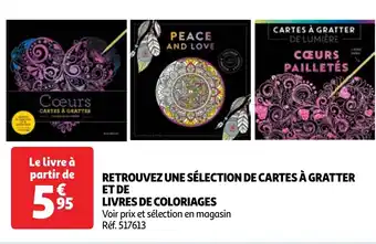 Auchan RETROUVEZ UNE SÉLECTION DE CARTES À GRATTER ET DE LIVRES DE COLORIAGES offre
