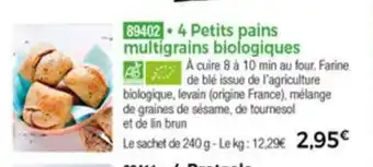 Thiriet 4 Petits Pains Multigrains Biologiques offre