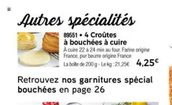4 Croutes A Bouchèes A Cuire