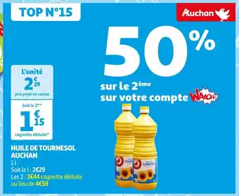 Auchan HUILE DE TOURNESOL AUCHAN offre