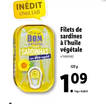 Lidl Filets de sardines à l'huile végétale offre