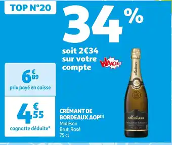 Auchan CRÉMANT DE BORDEAUX AOP(¹) offre