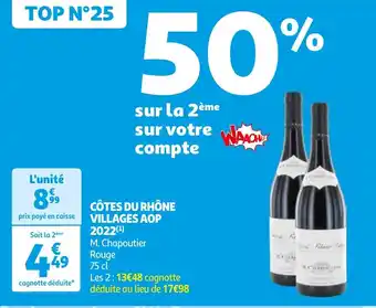 Auchan CÔTES DU RHÔNE VILLAGES AOP 2022(¹) offre