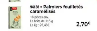 Thiriet Palmiers Feuilletès Caramèlisès offre