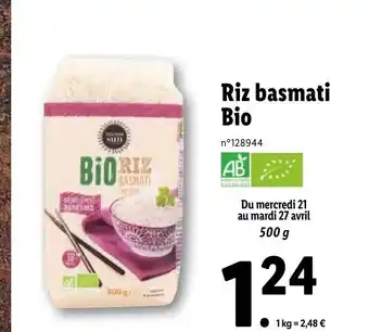 Lidl Riz basmati Bio offre