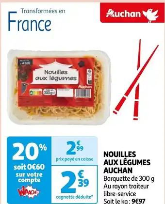 Auchan NOUILLES AUX LÉGUMES AUCHAN offre