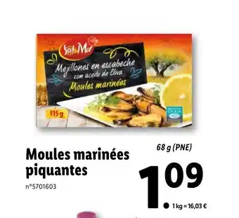 Lidl Moules marinées piquantes offre