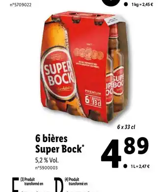 Lidl 6 bières Super Bock offre