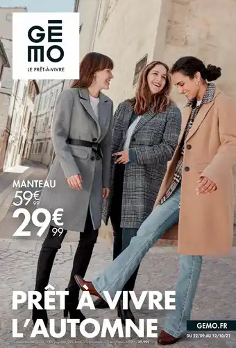 Promo Manteau chez Gemo