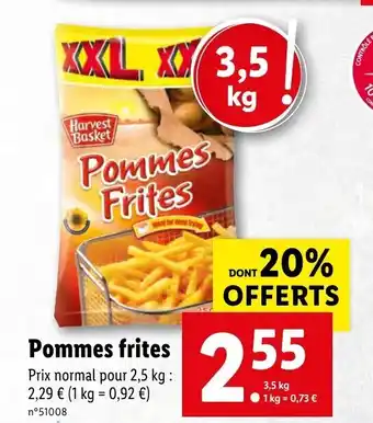 Lidl Pommes frites offre