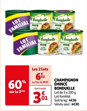 CHAMPIGNON ÉMINCÉ BONDUELLE