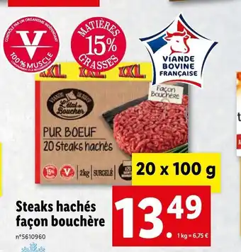 Lidl Steaks hachés façon bouchère offre