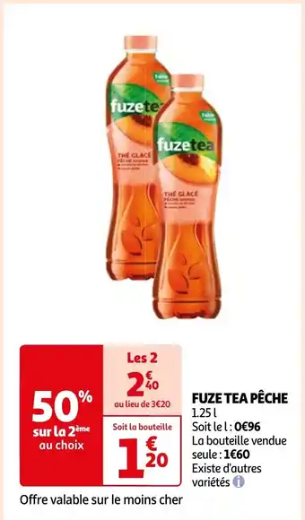 Auchan FUZE TEA PÊCHE offre
