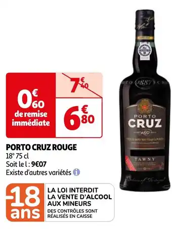 Auchan PORTO CRUZ ROUGE 18° 75 cl offre