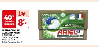 Auchan LESSIVE CAPSULE ALOE VERA ARIEL (¹) offre