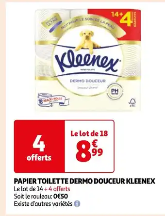 Auchan PAPIER TOILETTE DERMO DOUCEUR KLEENEX offre