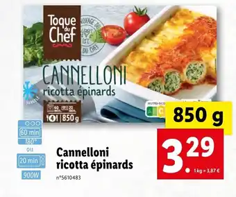 Lidl Cannelloni ricotta épinards offre