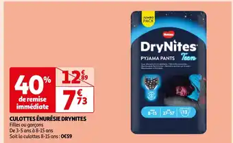 Auchan CULOTTES ÉNURÉSIE DRYNITES offre