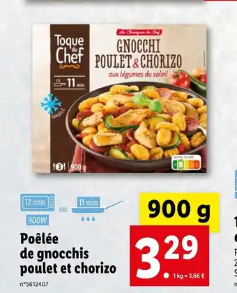 Lidl Poêlée de gnocchis poulet et chorizo offre