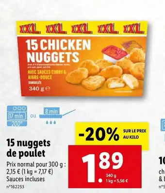 Lidl 15 nuggets de poulet offre