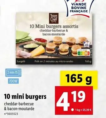 Lidl 10 mini burgers offre