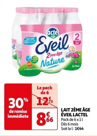 Auchan LAIT 2ÈME ÂGE ÉVEIL LACTEL offre