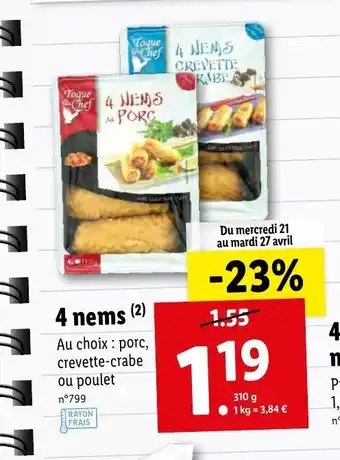 Lidl 4 nems offre