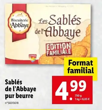 Lidl Sablés de l'Abbaye pur beurre offre