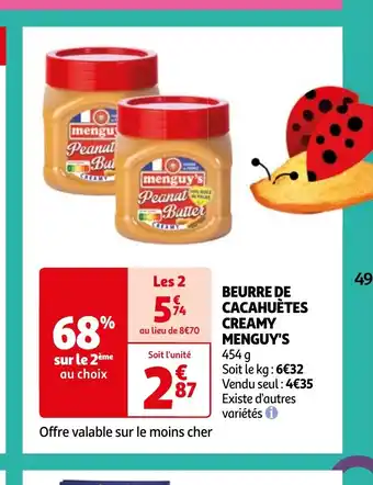 Auchan BEURRE DE CACAHUÈTES offre