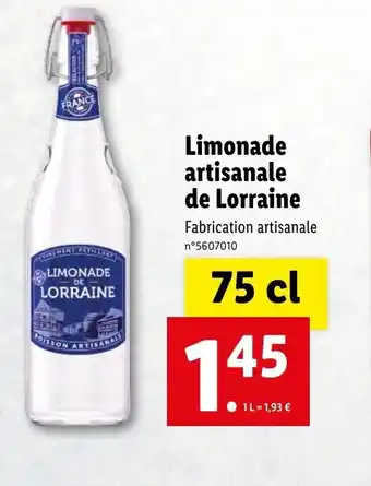 Lidl Limonade artisanale de Lorraine offre